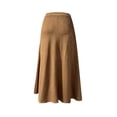 thumbnail image 3 of Unir Women Suede Ruffle Wrap Asymmetrical Midi Skirt High Waist Slim Fall Casual Layering Pencil Bottom 1PC S-M-L-XL Plus Size Friendly, 3 of 3