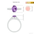 thumbnail image 5 of ANGARA Natural Oval 1.6 ct Amethyst Ring with Flush-Set Diamonds in 14K White Gold for Women (Size-9x7mm) | February Birthstone, Birthday, Anniversary, Jewelry Gift for Women | Natural Amethyst Ring, 5 of 10