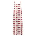 thumbnail image 6 of Valentine's Day Women's Overalls Spring Summer Cute Heart Print Wide Leg Overalls Valentines Baggy Jumpers with Pockets, 6 of 7
