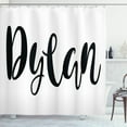 thumbnail image 1 of Ambesonne Dylan Shower Curtain, Font Design, 69"Wx84"L, Black and White, 1 of 3