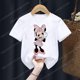 thumbnail image 1 of Minnie Children T-shirt Kawaii Disney T Shirt Floral Mickey Mouse Anime Cartoon Casual Clothes Kid Girl Boy Short Sleeve Top Tee6T Gao Jinjia LED, 1 of 2