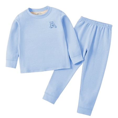 

LNWUY Solid Soft 6 M-8 Y Cotton Modal Baby Toddler Boys Girls Snug Fit Pjs Pajama Long Skin-Friendly Comfy Breathable Sleepwear Daily Light blue 110
