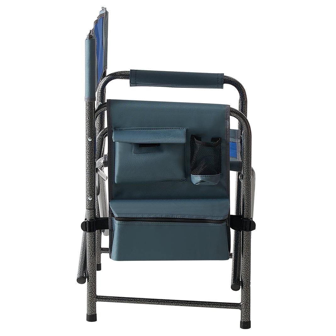 MAYEERTY Padded Folding Outdoor Chair with Side Table & Storage Pockets
