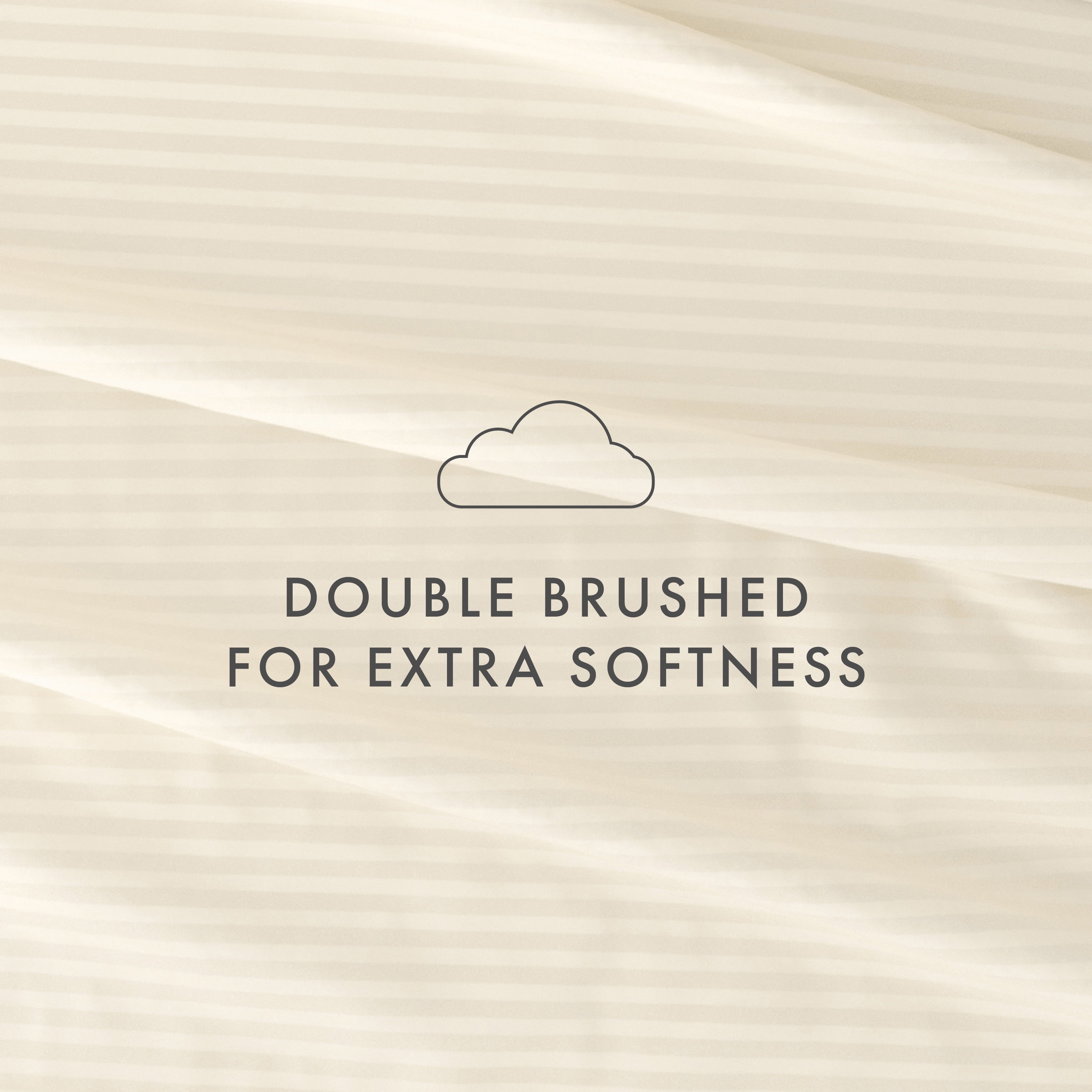 Noble Linens 4 Piece Ivory Striped Embossed Bed Sheet Set, CalKing