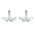 thumbnail image 4 of 14K Solid Gold Lever Back Stud Earrings for Women | 2.8174 cttw Princess Cut Natural Sky Blue Topaz | White Gold, 4 of 5