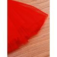 thumbnail image 5 of LiiYii Little Girl Sequined Camisole Ballet Tutu Dress Mesh Skirted Leotard with Hair Tie Ballerina Outfit Red M, 5 of 6