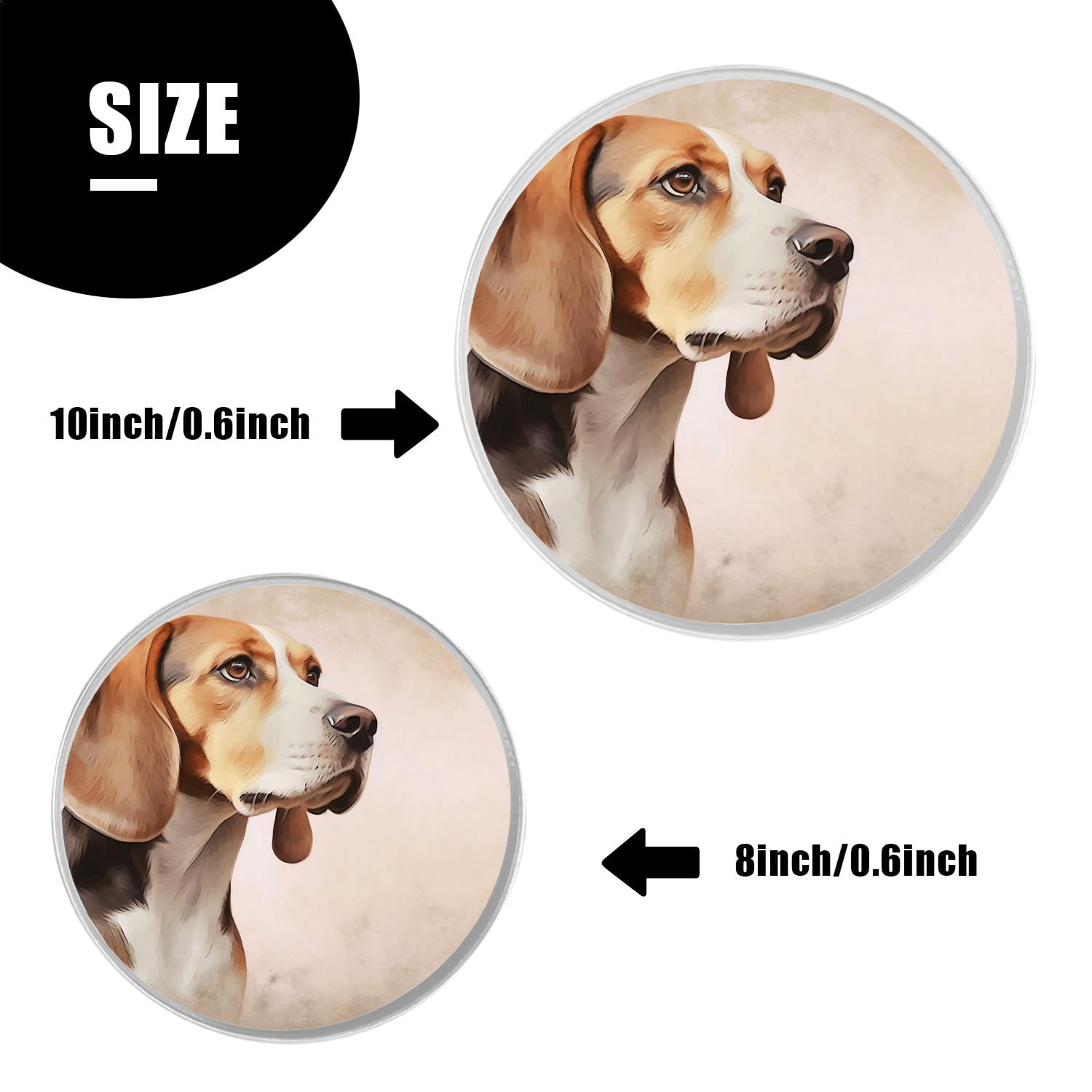 Decorative Stove Burner Covers 4 Pcs Metal Round Stove Burner Covers 8Inch And 10Inch for Home Decor Cooktop Decorative ,Beagle Dog Vintage Beautiful Design