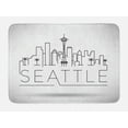 thumbnail image 1 of Seattle Skyline Bath Mat, Drawing of Buildings and the Needle Space Lettering, Plush Bathroom Decor Mat with Non Slip Backing, 29.5" X 17.5", Charcoal Grey White, by Ambesonne, 1 of 2