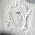 thumbnail image 4 of Gubotare Girl Clothes Girl's Crop Top Graphic Tee Summer Round Neck Short Sleeve Pattern T Shirts (White,5-6 Years), 4 of 8