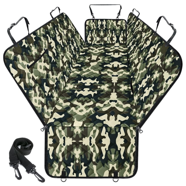 Funda Impermeable para Asiento de Auto para Perro NECKORY para Asiento Trasero en Camuflaje S