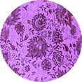 thumbnail image 1 of Ahgly Company Indoor Round Oriental Purple Industrial Area Rugs, 7' Round, 1 of 4