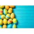 thumbnail image 2 of GreenDecor 7x5ft Blue Easter Day Photography Background Blue Wood with Colorful Eggs Backdrops Background for Parties Booth Prop, 2 of 4