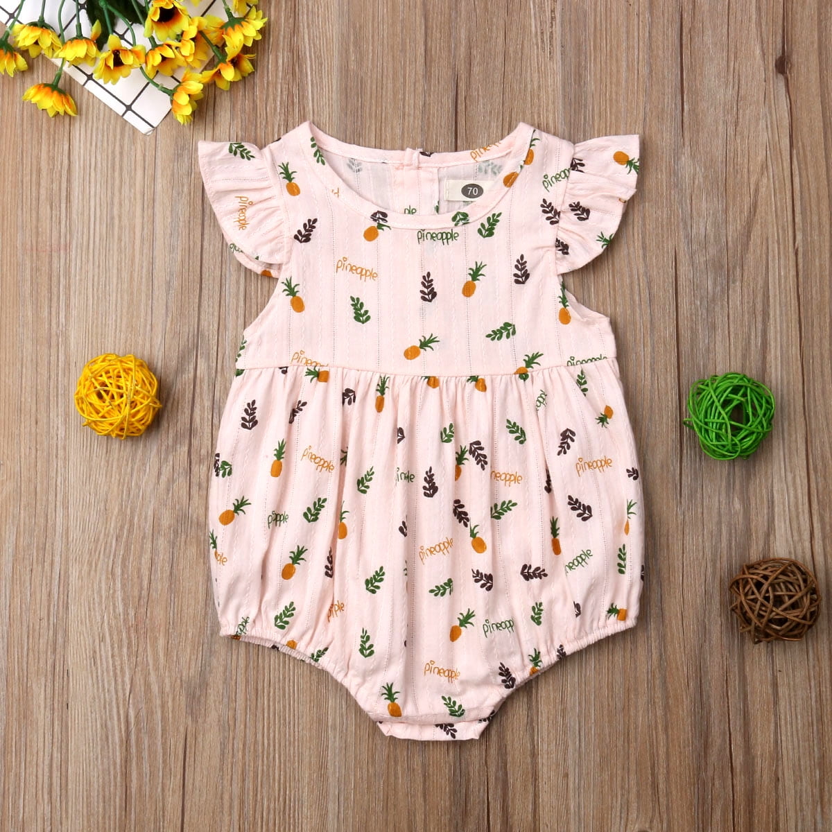 Baby Onesies The Cut Fruit of Pineapple 100/% Cotton Baby Jumpsuit Super Power Short Sleeve Bodysuit
