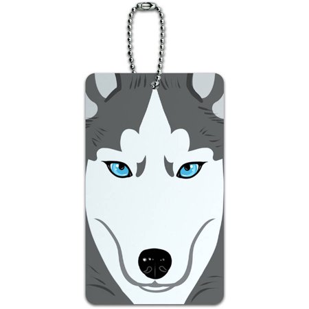 siberian husky dog pet id tag luggage card for sui