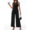 thumbnail image 6 of Vine Women Jumpsuits One Piece Jumpsuits for Women Dressy Casual Outfits Sleeveless Mock Neck Wide Leg Jumpsuits With Pockets S-2XL, 6 of 7