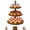 Brown 1 Pack, variant on 3 Tier Wooden Cupcake Stand, Rustic Round Tiered Dessert Display Tray for Up to 24 Cupcakes, Wedding, Graduation and Baby Shower Party Decor