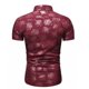 thumbnail image 4 of Camisa de manga corta con estampado floral de ajuste delgado para negocios con botones informales para hombres Pompotops  oipoqjl47810, 4 of 8