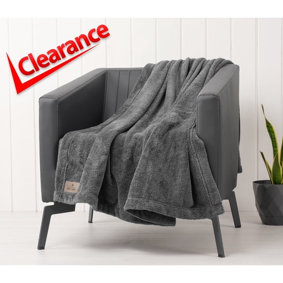 American Soft Linen Fleece Blanket Throw Size 50x60 - Cozy, Durable & Lightweight for Bed, Couch, and All-Season Comfort, Gray