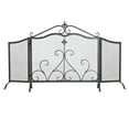thumbnail image 6 of Indoor Fireplaces Onyx 3-Panel Iron Fireplace Screen 54" x 31.5", Black Finish,Electric Indoor Fireplaces, 6 of 11