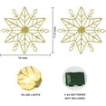 thumbnail image 4 of WarmHaven Christmas Tree Topper, 10 Inches Lighted Gold Snow Tree Topper, 20 LED Lights Gold Glitter Powder Snowflake Tree Toppers Christmas Decorations, Battery Powered Timer Xmas Treetop Star Decor, 4 of 16