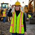thumbnail image 5 of G & F Products High Visibility Safety Vest with Reflective Stripes, Neon Lime Green, Lightweight, One Size, 5 of 14