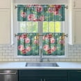 thumbnail image 3 of 24 Inch 3 Pieces Set Kitchen Window Curtains with Rod Pocket over Sink Pioneer Colorful Floral Small Window Cafe Curtains for Home Decor Rod Pocket Tier Drapes, 3 of 6