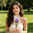 thumbnail image 2 of Ngheia Piper Stick Purple Tulip Bouquet, Single Artificial Flower with Bag for Decoration, 2 of 5