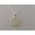 thumbnail image 6 of LBG 925 Sterling Silver Genuine Fiery Opal Large Cluster Pendant Necklace - 16" inch Chain, 6 of 7