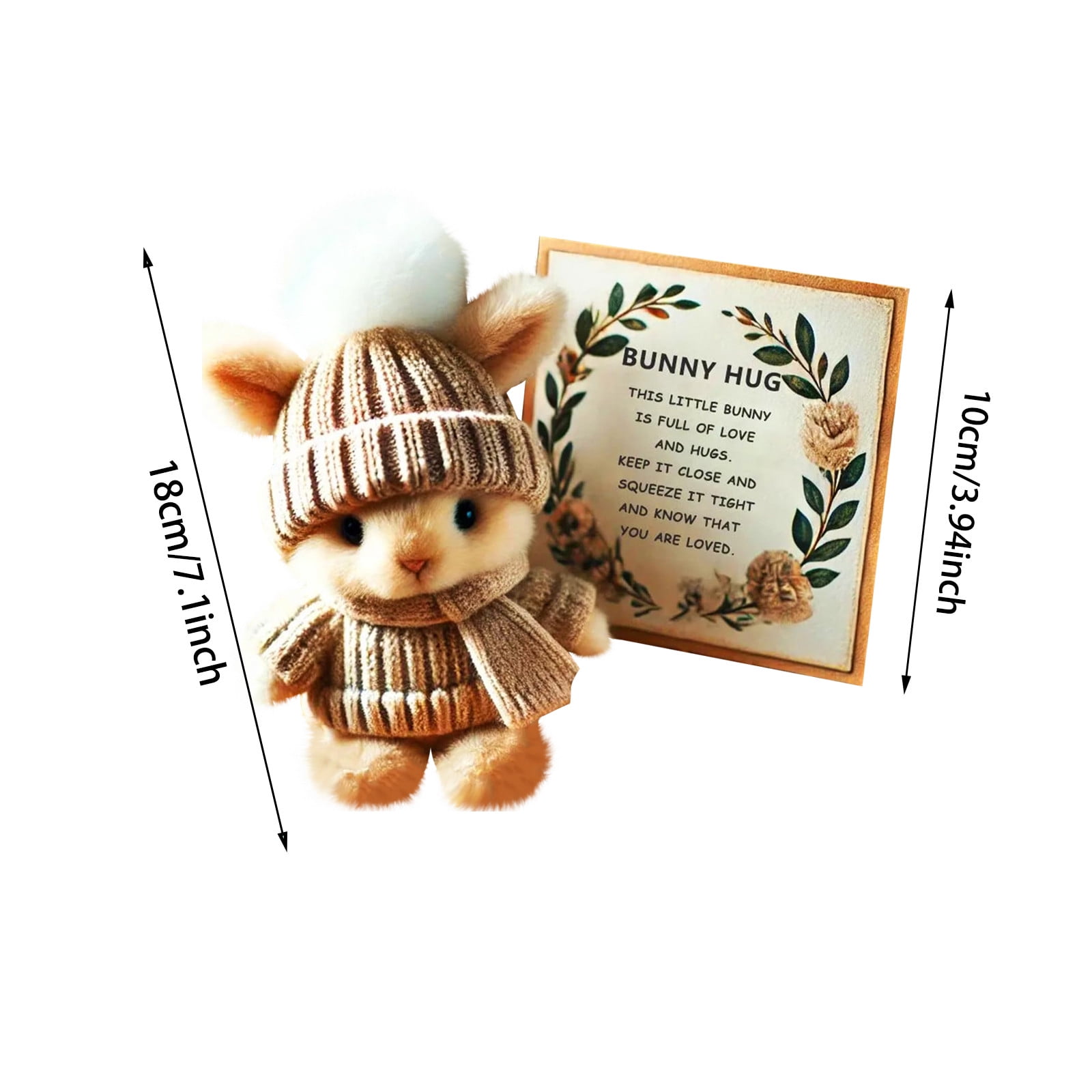 2pc Mini Bunny Hug Cute Easter Gift Plush 2025 Bunny in a Box Hugs Positive Bunny Stuffed Animal Rabbit Soft Floppy Easter Ideas Bunnies Basket Stuffers Doll Emotional Support Inspirational Gifts