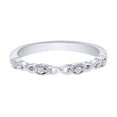 thumbnail image 2 of Natural Diamond Accent Infinity Wedding Band Stackable Engagement Ring in 14K White Gold Plated 925 Sterling Silver(0.04 Cttw,I-J Color,I2-I3 Clarity)-Ring Size-5.5, 2 of 5