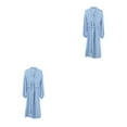 thumbnail image 1 of yingyy 1/2/3/5 Femmes Printemps Style Décontracté Ouvert devant Vêtements de Nuit Filles Simple Robe de Nuit à Manches Longues Vêtements de Pyjama Maison Bleu P 2 Pcs, 1 of 6