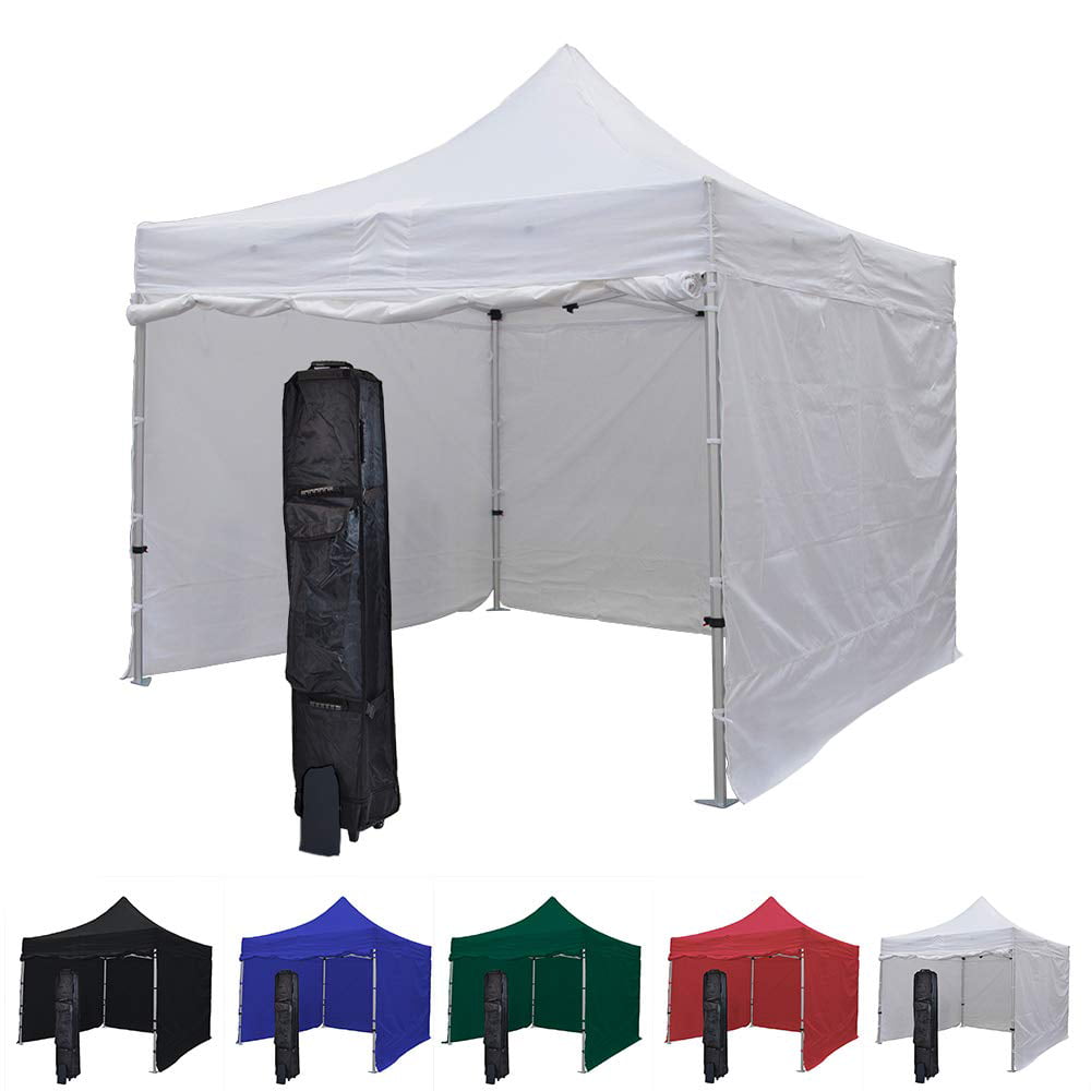 White 10x10 Instant Canopy Tent And 4 Side Walls Commercial Grade
