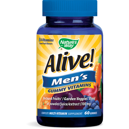 Alive! Men's Gummy Vitamins, Daily Multivitamin Supplements, 60