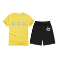 thumbnail image 4 of XDZJLR Tenues pour Tout-Petits Filles T-Shirt Imprimé Col Rond Manches Courtes pour Garçons et Ensemble 10-11 Ans, 4 of 4