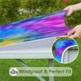 thumbnail image 6 of Colorful Tie Dye Pattern Square Fitted Tablecloth with Elastic Edge,Square Table Cover,Washable Elastic Table Cover for Home Kitchen Party Decor 36"x36", 6 of 6