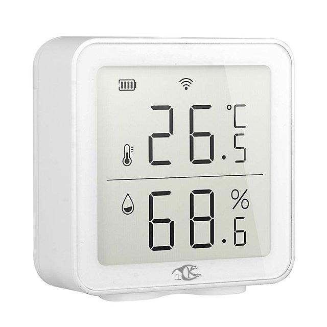 Sensor de humedad de temperatura Wifi Tuya para el hogar inteligente, control de alerta de aplicación, higrómetro interior, conector de termómetro Feliz Sencillez