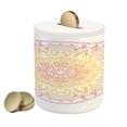 thumbnail image 1 of Rainbow Mandala Piggy Bank, Traditional Colorful Middle Eastern Design Ombre Effect, Ceramic Coin Bank Money Box for Cash Saving, 3.6" X 3.2", Violet Orange and Yellow, by Ambesonne, 1 of 4