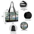 thumbnail image 2 of FORMRS Canvas Laptop Tote Bag for Women with 15.6" Computer Compartments Shoulder Handbag, Beige Mountain, 2 of 7