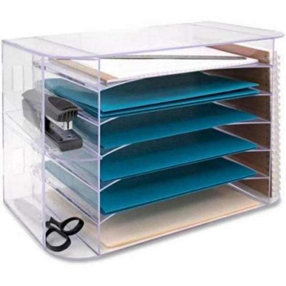 Trieur de Bureau Jumbo à 6 Plateaux, Transparent