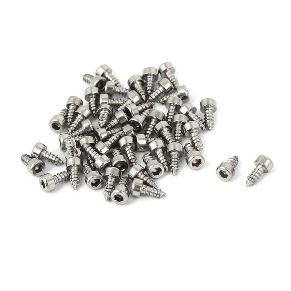 M2.5x6mm Stainless Steel Hex Drive Head Cap Self Tapping Drilling Screws 50pcs