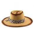 thumbnail image 6 of Big Wide Brim Boho Western Hat for Women and Men - Felt Rancher Fedora Panama Hat with 4 inches Flat Brim Cowboy Hat, 6 of 6