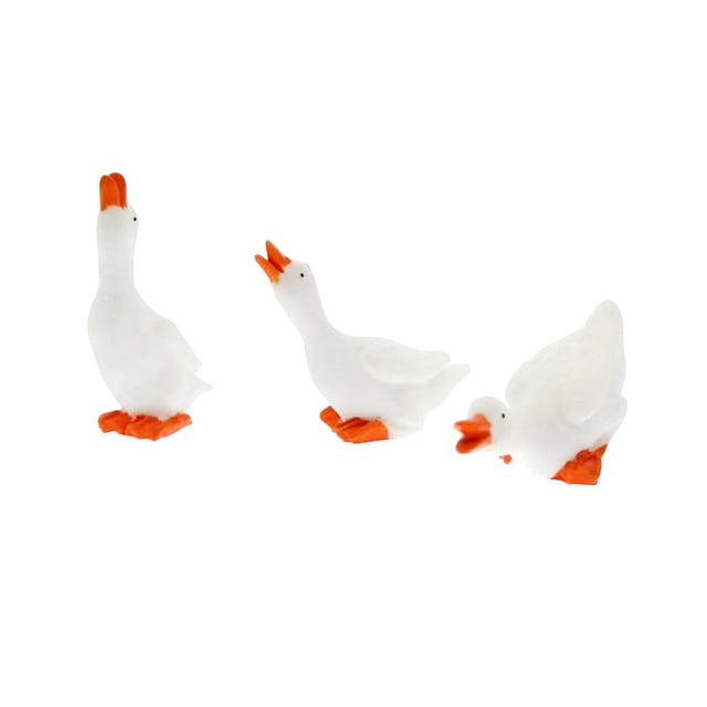 3 estatuas de jardín, adornos de pato, decoración del hogar, esculturas de pato, patos para estanques de jardín. común