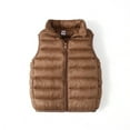 thumbnail image 3 of GYRATEDREAM Down Puffer Vest for Boy Girls Lightweight Water-Resistant Winter Jacket Outwear Kids Fall Sleeveless Coats for 3-4Y Brown, 3 of 5