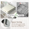 thumbnail image 3 of Non-Stick Stackable Baking Pans Set, 25 PCS Oven Safe Bakeware with Silicone Handles, Heavy-Duty Cookie Sheets 450 ° F, 3 of 7