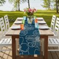 thumbnail image 4 of Table Runners 90 Inches Long Dress Scarves, Teal Flowers Farmhouse Coffee/Dining/Kitchen Table Runner for Living Room, Spring Floral Botanical Modern Art 13x90 Inch, 4 of 9
