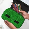 thumbnail image 7 of Hirioo Green Glitter for Large Grid Mesh Pencil Case with Zipper Stationery Organizer Case, 7 of 7