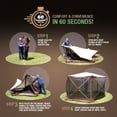 thumbnail image 4 of CLAM Quick-Set Pavilion 12.5 x 12.5' Portable Outdoor Camping Canopy Shelter, Brown (Used), 4 of 12