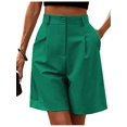 thumbnail image 2 of Women's Elegant Dressy Shorts Pleated Wide Leg High Waisted Shorts, 2 of 3