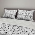 thumbnail image 2 of Ballet Comforter & Sham Bedding Set, Classic Dancers in Baroque Medieval Ballerina Dress with Stars and Scrolls, 3 pcs Duvet Set Microfiber Filling Quilt, 5 Sizes, Black and White, by Ambesonne, 2 of 4