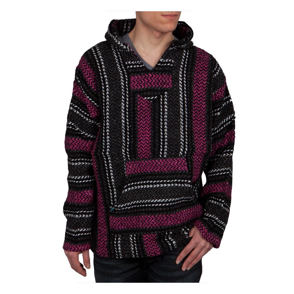 Baja Joe Baja Joe Fuchsia Stripe Woven Baja Hoodie Large Walmart